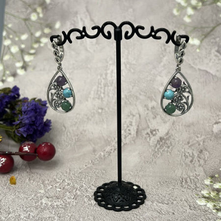 Серебряные серьги Карамель